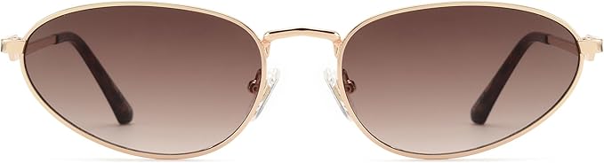 Retro Oval Sunglasses Womens Mens Trendy 2025, Fashion Y2K Narrow Oval Cat Eye Sun Glasses UV400 Protection VF2251