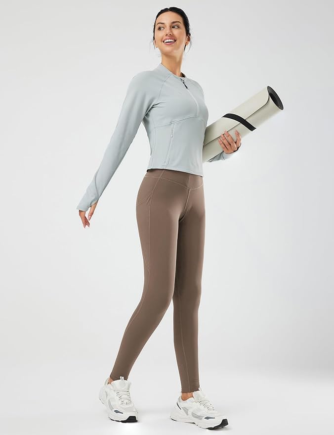 baleaf Winter Clothing Women Leggings Fleece Lined Tights Thermal Warm Thick Cold Weather Gear 1 Pockets