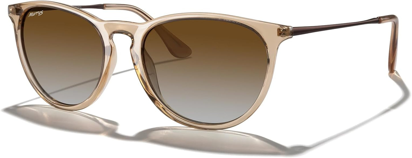 MERRY'S Vintage Polarized Sunglasses for Women Men Retro Round Mirrored Lens Sun glasses UV400