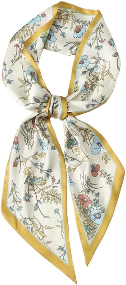 Silk Head Scarf for Hair Fashion Headwrap for Women Lightweight Neck Tie