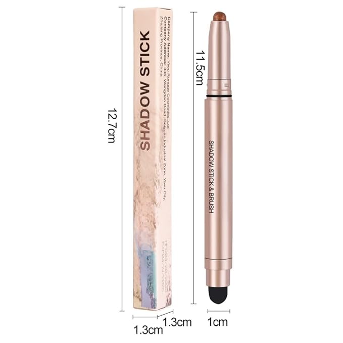 Eyeshadow Stick Long-Lasting Cream Shimmer Finish Easy Apply with Built-in Smudger Blendable orange