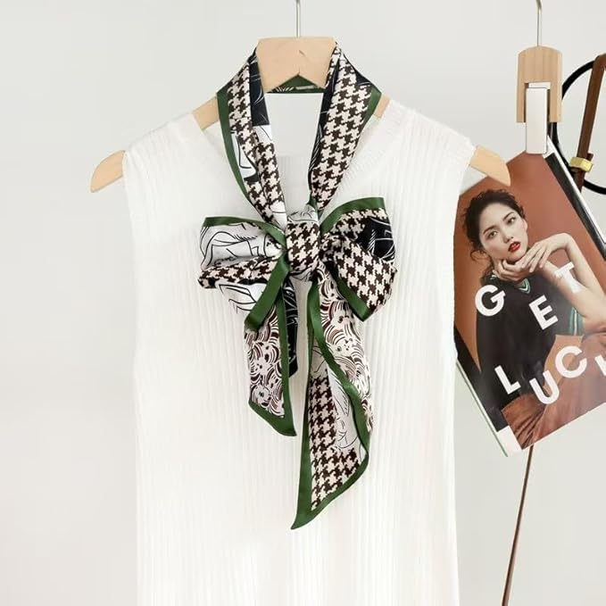100% Mulberry Silk Ribbon Scarf for Hair Beach Head Wraps for Women Handbag accessories Necktie