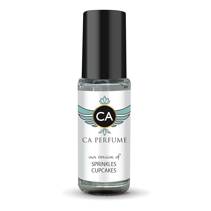 CA Perfume Originals Sprinkles Cupcakes Unisex Fragrance Oil Gourmand Scent Long Lasting Perfumes for Women & Men Travel Size TSA Ready Mini Parfum Body Oil Roll-on 0.14 Fl Oz 4ml