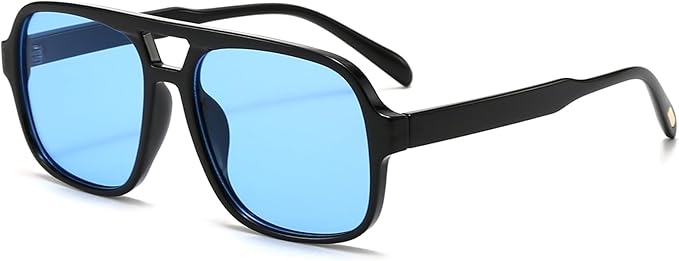 Retro Aviator Sunglasses for Women Men Trendy Classic 70s Square Aviator Sun Glasses Vintage Shades