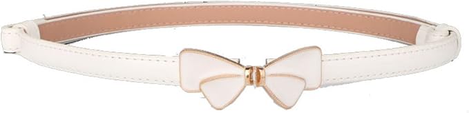 Women's Stylish Bowknot Buckle Thin Patent Leather Waist Belt For Dress