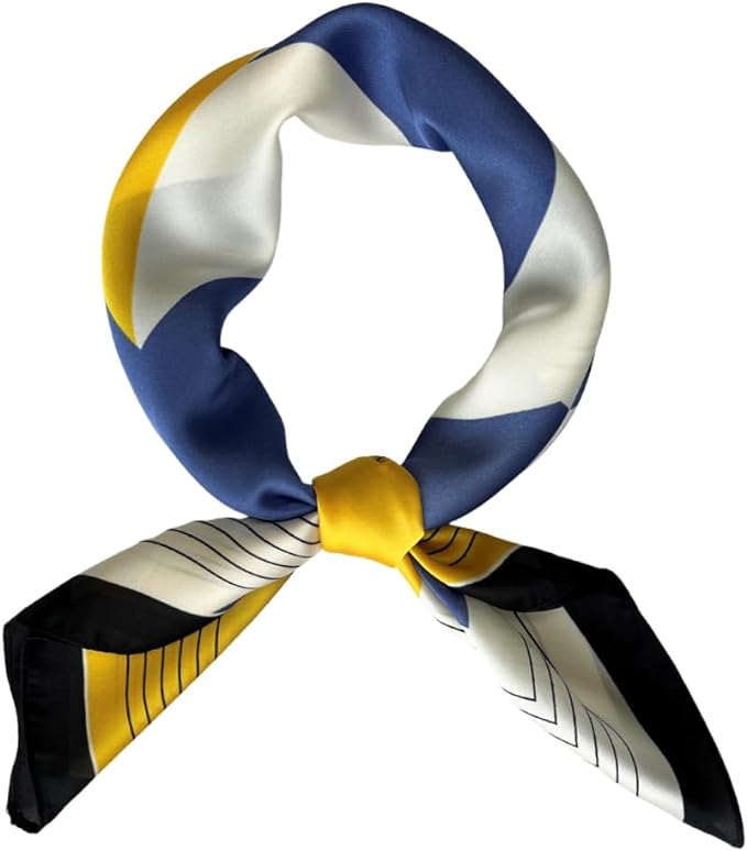 FONYVE Silk Feeling Scarf Medium Square Satin Head Scarf for Women 27.5 × 27.5 inches
