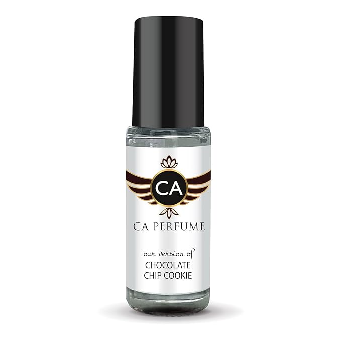 CA Perfume Originals Chocolate Chip Cookie Unisex Fragrance Oil Gourmand Scent Long Lasting Perfumes for Women & Men Travel Size TSA Ready Mini Parfum Body Oil Roll-on 0.14 Fl Oz 4ml