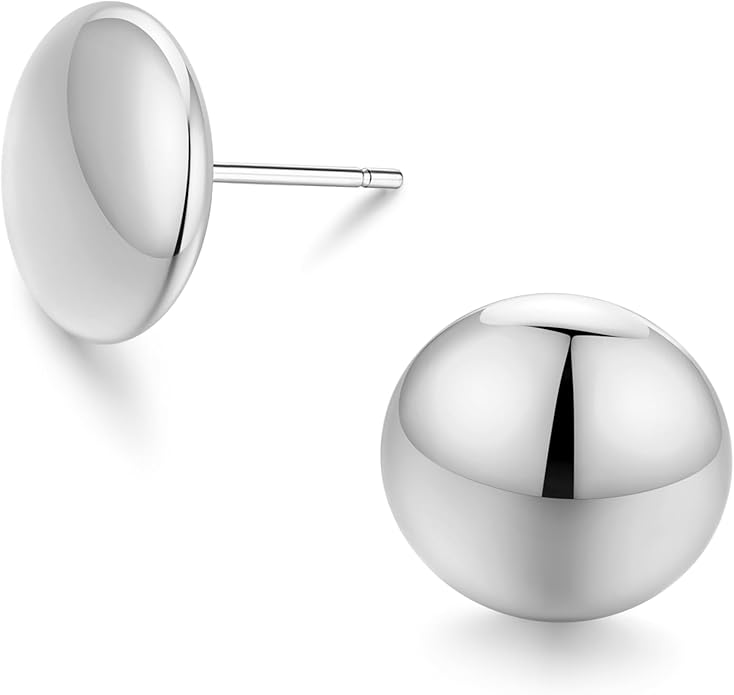 FAMARINE Dot Earrings Gold Silver Stud Earrings for Women Flat Round Earring Minimalist Earring