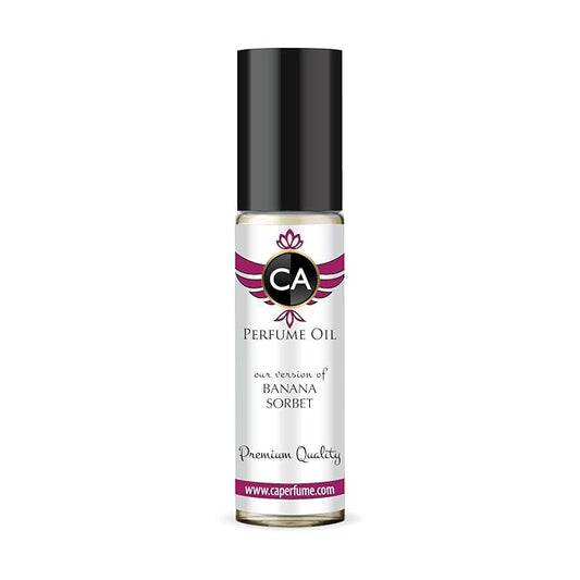 CA Perfume Originals Banana Sorbet Unisex Fragrance Oil Fruity Scent Long Lasting Perfumes for Women & Men Travel Size TSA Ready Mini Parfum Body Oil Roll-on 0.33 Fl Oz 10ml