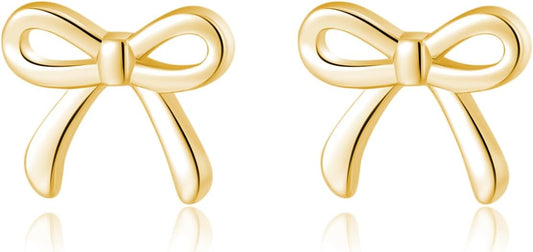 SLUYNZ Solid 925 Sterling Silver Tiny Bow Earrings Stud for Women Teens Small Bowknot post Stud Earrings