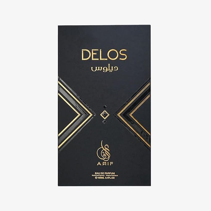 ARIF Delos Perfumes – Premium Woody Oriental Eau de Parfum for Men & Women – Cognac, Oak, Tonka Bean, Vanilla, Praline, Sandalwood – Long-Lasting Unisex Fragrance – 3.4 oz