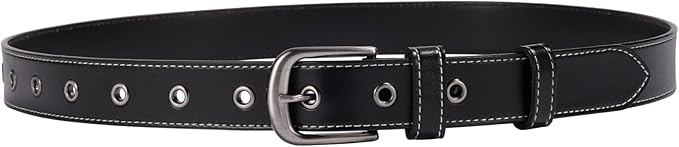 Women Leather Belt for Jeans Pants Dresses Fashion Casual Ladies Waist Belt with Pin Silver Gray Buckle