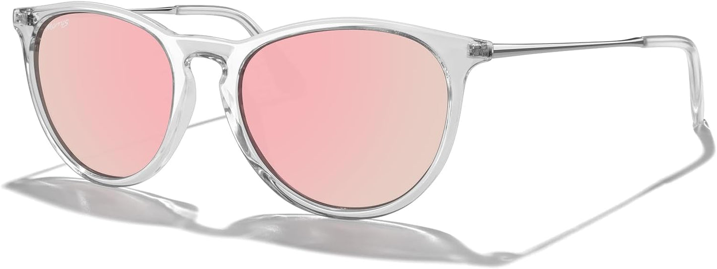 MERRY'S Vintage Polarized Sunglasses for Women Men Retro Round Mirrored Lens Sun glasses UV400