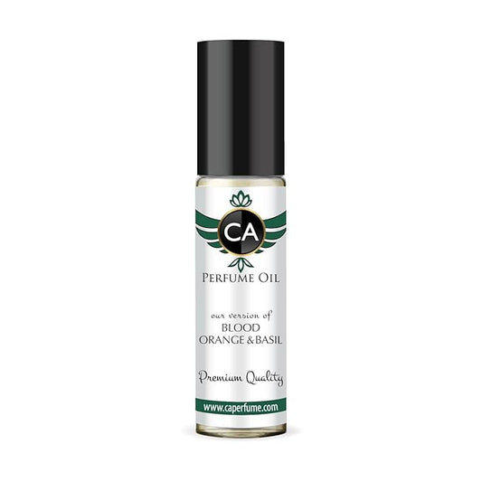 CA Perfume Impression of Blood Orange & Basil Unisex Fragrance Oil Citrus Aromatic Scent Long Lasting Perfumes for Women & Men Travel Size TSA Ready Mini Parfum Body Oil Roll-on 0.33 Fl Oz 10ml