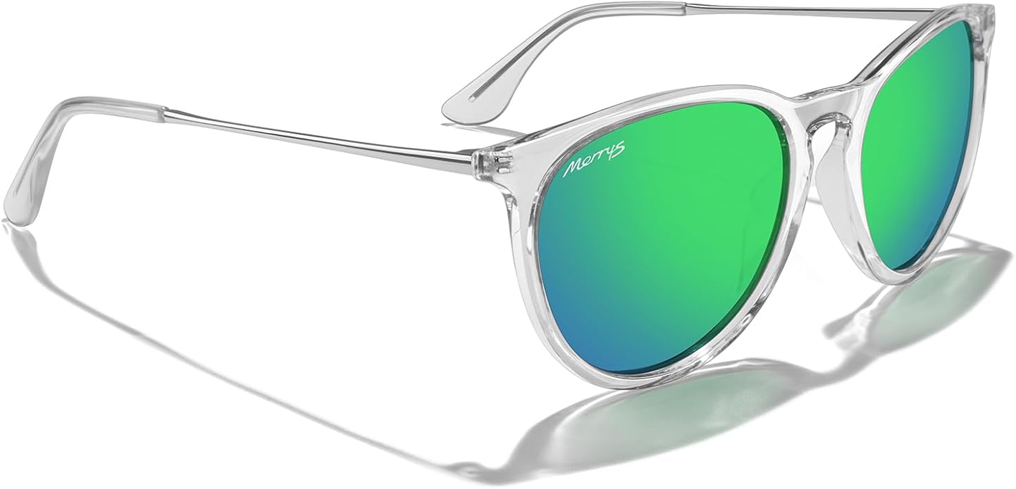 MERRY'S Vintage Polarized Sunglasses for Women Men Retro Round Mirrored Lens Sun glasses UV400