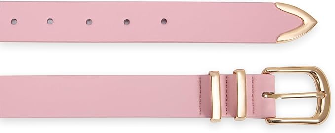 VATAN Women Leather Belt for Jeans Dresses Pants Fashion Ladies Casual Waist Belt with Gold Buckle