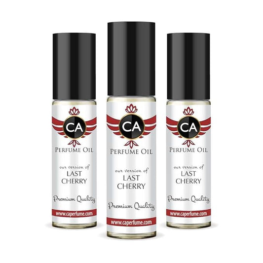 CA Perfume Impression of Last Cherry Unisex Eau De Parfum Amber Floral Scent Long Lasting Unisex Fragrance Travel Size TSA Ready for Day and Night Wear 0.33 Fl Oz 10ml (Pack of 3)