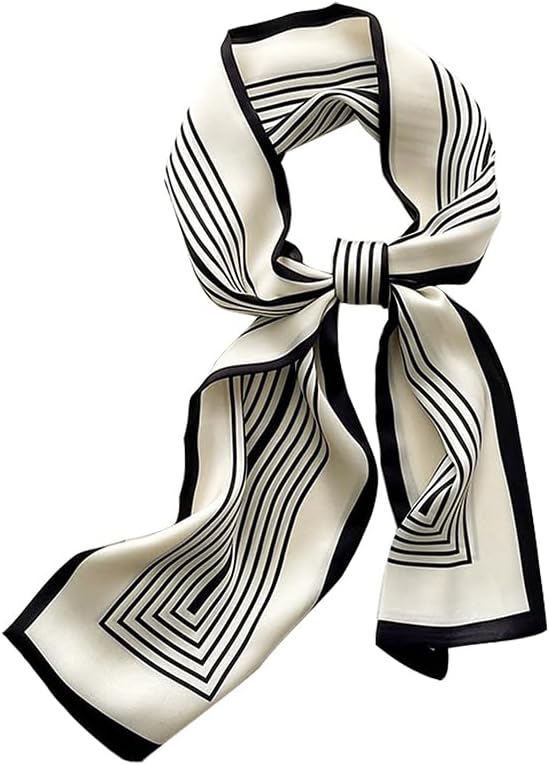Livrerpi Silk Feeling Head Scarf Fashion Satin Hair Scarf Square Long Scarves for Women Gifts