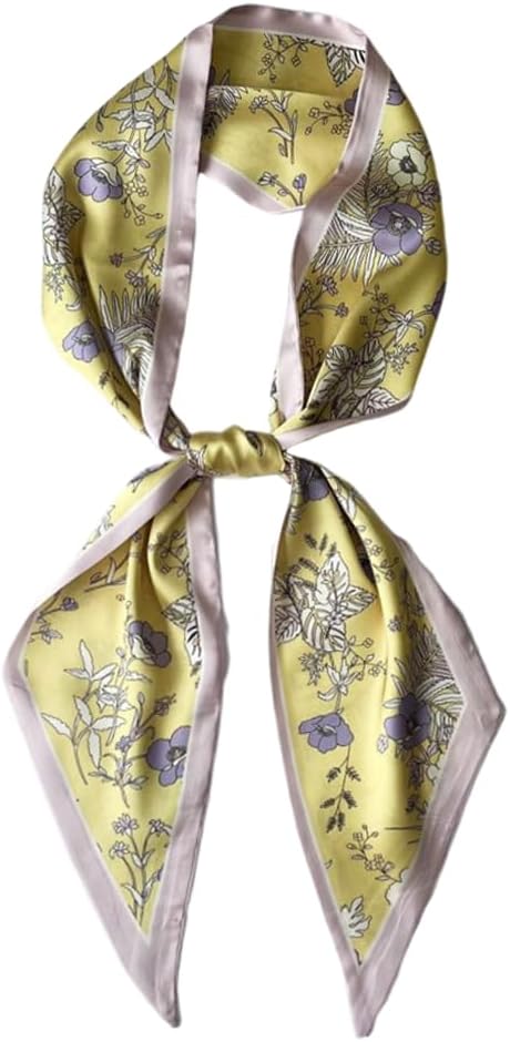Silk Head Scarf for Hair Fashion Headwrap for Women Lightweight Neck Tie