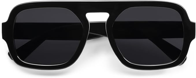VANLINKER Oversized Retro Square Aviator Sunglasses for Women Men 70s Vintage Style Trendy Big Flat Top Sun Glasses VL9826
