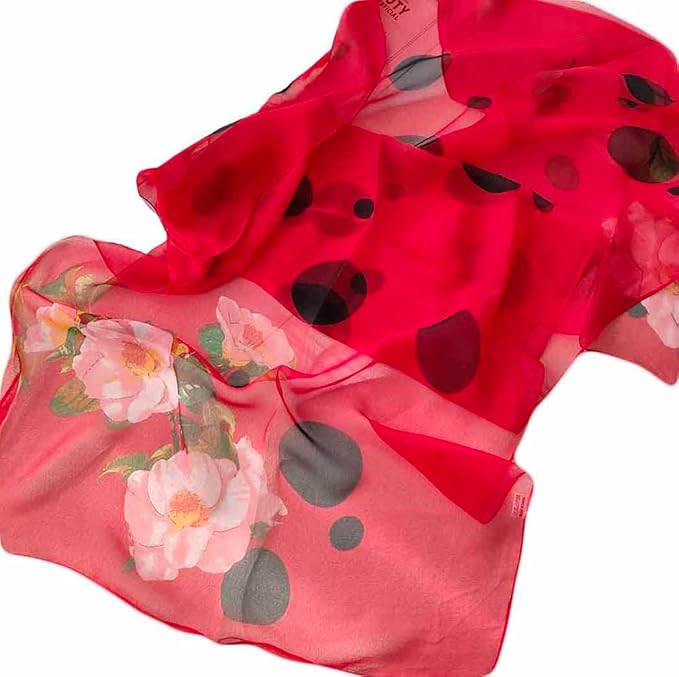 Pokeedioty Scarfs for Women Lightweight Fashion Scarves Elegant Floral Pattern Sheer Scarfs Sunscreen Shawls Wraps