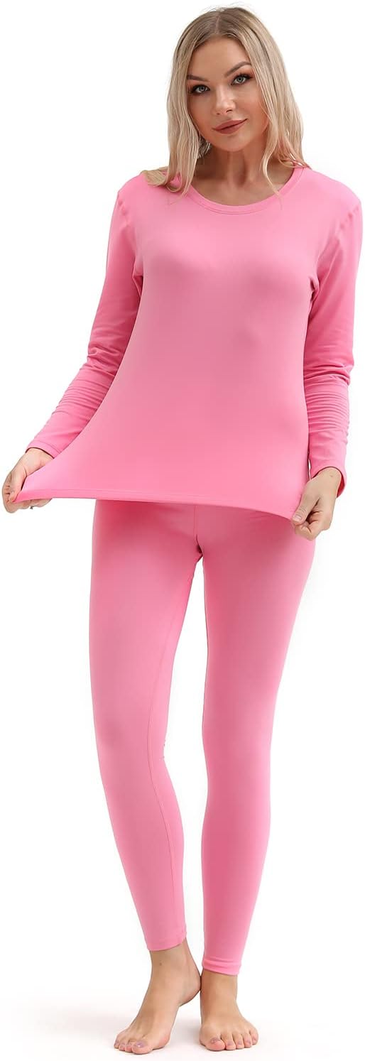 PISIQI Thermal Underwear Women Ultra-Soft Long Johns Set Base Layer Skiing Winter Warm Top & Bottom