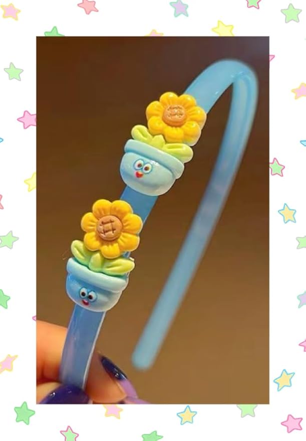5Pcs Girls Headbands, Sunflower Hairband for Kids, Cute Cartoon Head Band, Hair Bands, Colorful Hair accessories, Party Gifts