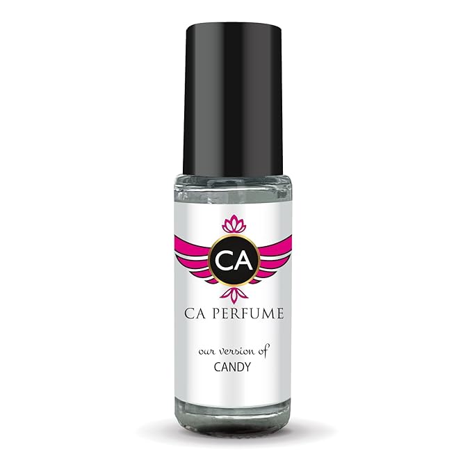 CA Perfume Impression of Candy for Women Perfume Oil Amber Vanilla Scent Long Lasting Perfumes for Women Travel Size Mini Perfume Sample TSA Ready Body Oil Roll-on 0.14 Fl Oz 4ml