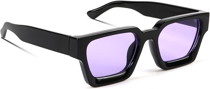 Trendy Square Sunglasses for Men Women Fashion Thick Rectangle Sun Glasses UV Protection Shades Designer Style