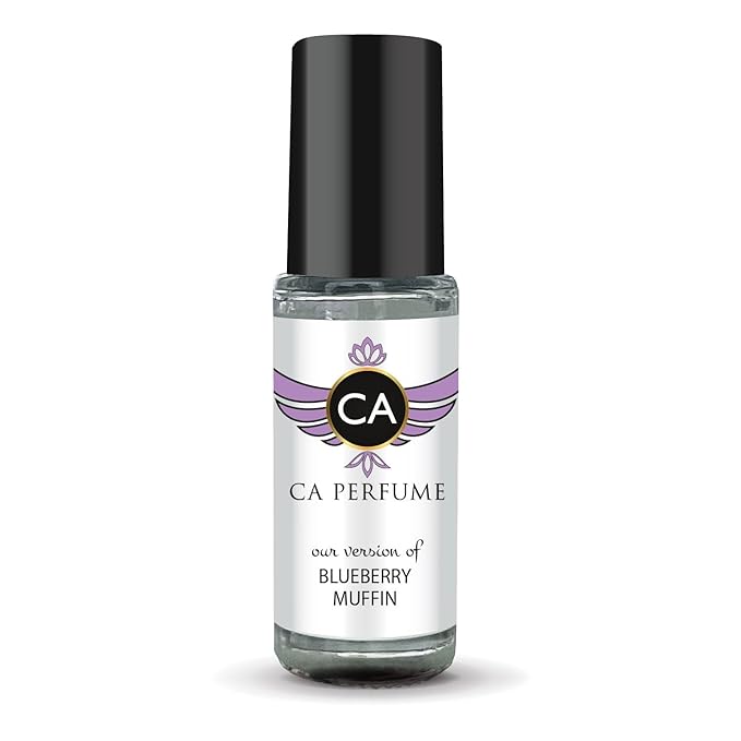 CA Perfume Originals Blueberry Muffin Unisex Fragrance Oil Gourmand Scent Long Lasting Perfumes for Women & Men Travel Size TSA Ready Mini Parfum Body Oil Roll-on 0.14 Fl Oz 4ml