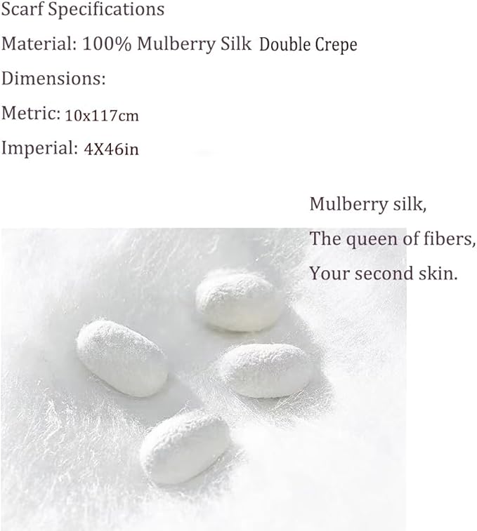 100% Mulberry Silk Ribbon Scarf for Hair Beach Head Wraps for Women Handbag accessories Necktie