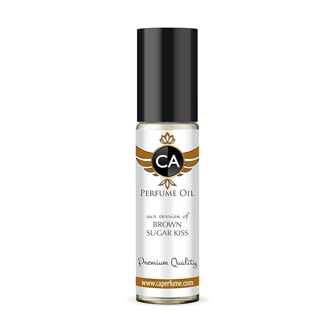 CA Perfume Originals Brown Sugar Kiss Unisex Fragrance Oil Gourmand Scent Long Lasting Perfumes for Women & Men Travel Size TSA Ready Mini Parfum Body Oil Roll-on 0.33 Fl Oz 10ml