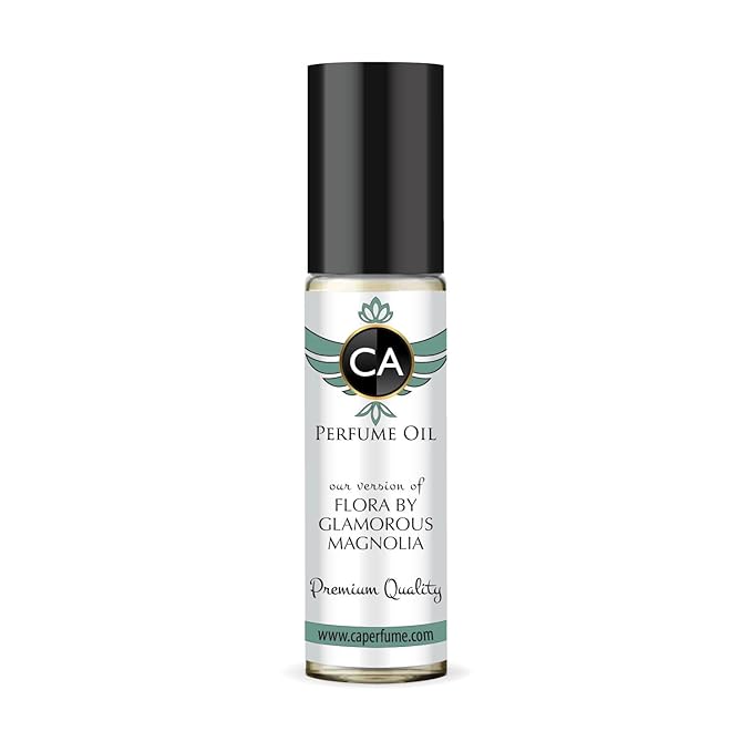 CA Perfume Impression of Flora By Glamorous Magnolia for Women Fragrance Oil Floral Green Scent Long Lasting Perfumes for Women Travel Size TSA Ready Mini Parfum Body Oil Roll-on 0.33 Fl Oz 10ml