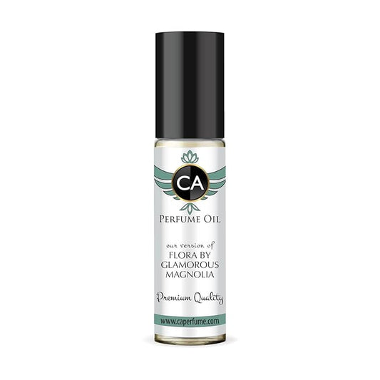 CA Perfume Impression of Flora By Glamorous Magnolia for Women Fragrance Oil Floral Green Scent Long Lasting Perfumes for Women Travel Size TSA Ready Mini Parfum Body Oil Roll-on 0.33 Fl Oz 10ml