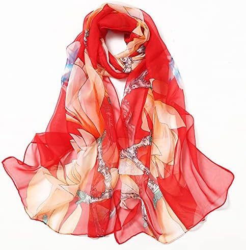 YOUR SMILE Ladies/Women's Lightweight Floral Print/Solid Color mixture Shawl Scarf For Spring Summer season