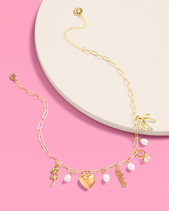 xo, Fetti Gold Bride Charm Necklace | Pearl Bachelorette Accessory, Rhinestone Bridal Jewelry, Bach Party Decorations, Bridesmaid Gift, Wedding Chain Choker