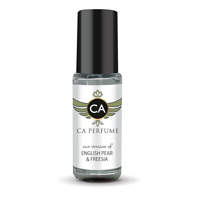 CA Perfume Impression of English Pear & Freesia Unisex Perfume Oil Chypre Fruity Long Lasting Fragrance for Women and Men Travel Size Mini Perfume Sample TSA Ready Body Oil Roll-on 0.14 Fl Oz 4ml