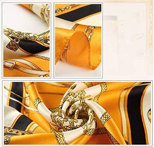 ANDANTINO 100% Real Mulberry Silk Scarf -21'' x 21''- Lightweight Neckerchief –Women Men Small Square Digital Printed Scarves
