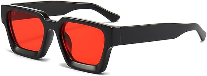 Retro Square Frame Sunglasses for Women Men Fashion Chunky Rectangle Sun Glasses UV400 Protection