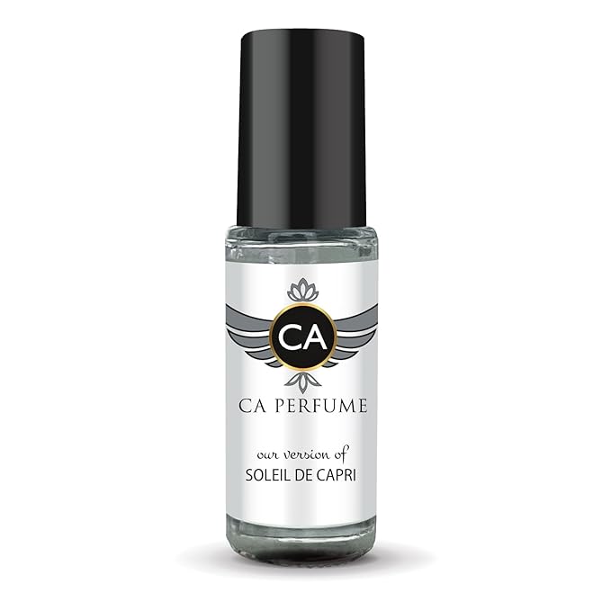 CA Perfume Impression of Soleil De Capri Unisex Perfume Oil Floral Fruity Scent Long Lasting Fragrance for Women and Men Travel Size Mini Perfume Sample TSA Ready Body Oil Roll-on 0.14 Fl Oz 4ml