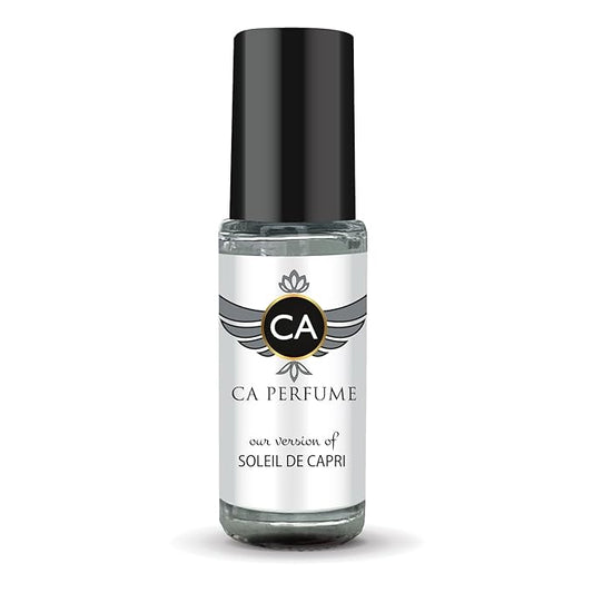 CA Perfume Impression of Soleil De Capri Unisex Perfume Oil Floral Fruity Scent Long Lasting Fragrance for Women and Men Travel Size Mini Perfume Sample TSA Ready Body Oil Roll-on 0.14 Fl Oz 4ml