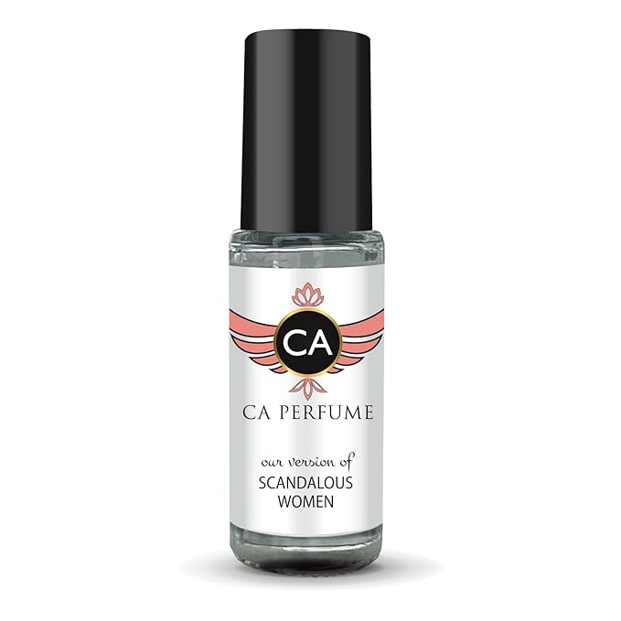 CA Perfume Impression of Scandalous Women Perfume Oil Chypre Floral Scent Long Lasting Perfumes for Women Travel Size Mini Perfume Sample TSA Ready Body Oil Roll-on 0.14 Fl Oz 4ml