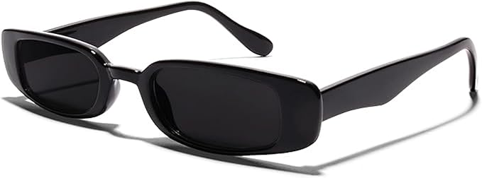 ShadyVEU Slim Classic Rectangular Sunglasses UV Protection 90’s Vintage Small Wide Retro Frame Fashion Shades
