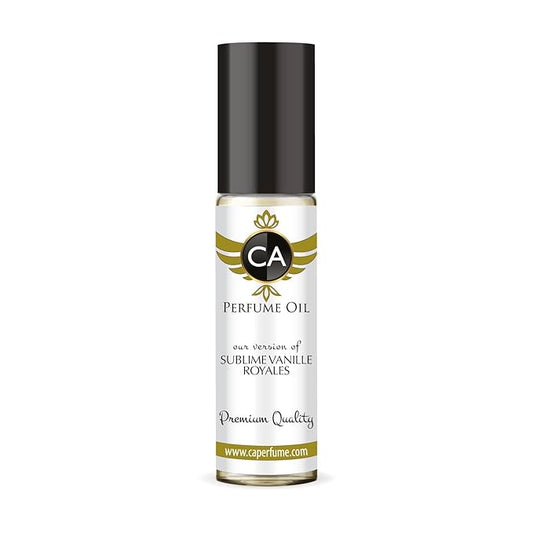 CA Perfume Impression of Sublime Vanille Royales Unisex Fragrance Oil Amber Vanilla Scent Long Lasting Perfumes for Women & Men Travel Size TSA Ready Mini Parfum Body Oil Roll-on 0.33 Fl Oz 10ml