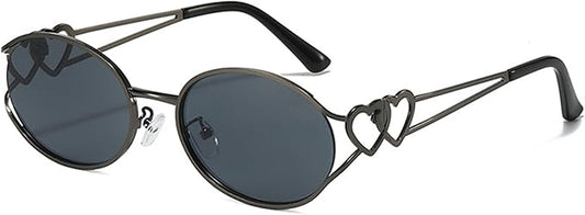 bullabulling Y2k Sunglasses For Women Men Round Vintage glasses Fashion Heart Metal Sunglass Round Retro Eyewear
