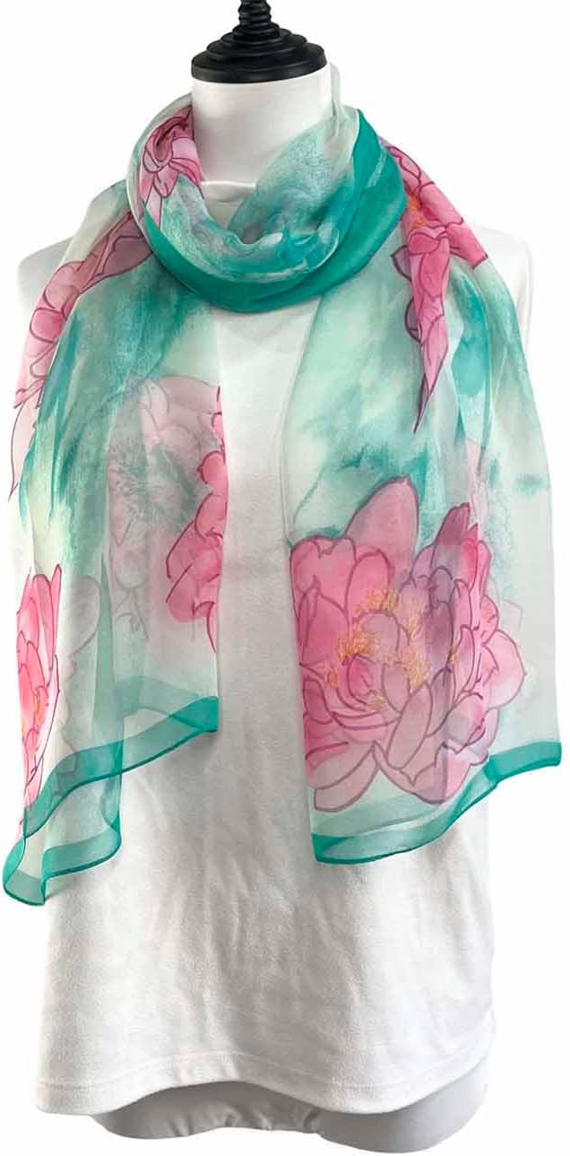Xyueanlo Scarfs for Women Lightweight Fashion Floral Printed Scarves Neck Scarf Sunscreen Wraps Shawls