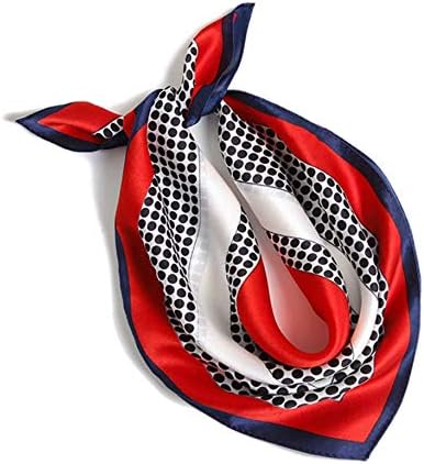 ANDANTINO 100% Real Mulberry Silk Scarf -21'' x 21''- Lightweight Neckerchief –Women Men Small Square Digital Printed Scarves