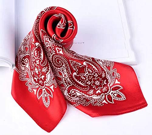 ANDANTINO 100% Real Mulberry Silk Scarf -21'' x 21''- Lightweight Neckerchief –Women Men Small Square Digital Printed Scarves
