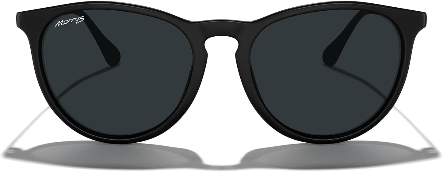 MERRY'S Vintage Polarized Sunglasses for Women Men Retro Round Mirrored Lens Sun glasses UV400
