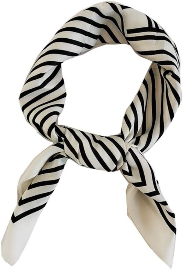FONYVE Silk Feeling Scarf Medium Square Satin Head Scarf for Women 27.5 × 27.5 inches
